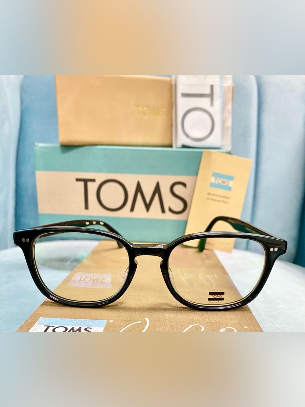 Brand New TOMS Black JASPER Eyeglasses RX Ophthalmic Unisex